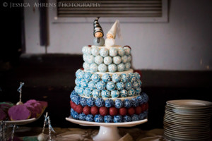 Shades of Blue Cake Pop Wedding Tier