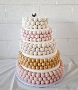 5 Tier Pink and Gold Cake Pop Cake