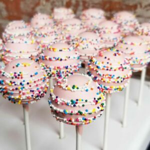 Pink Rainbow Sprinkles Cake Pops
