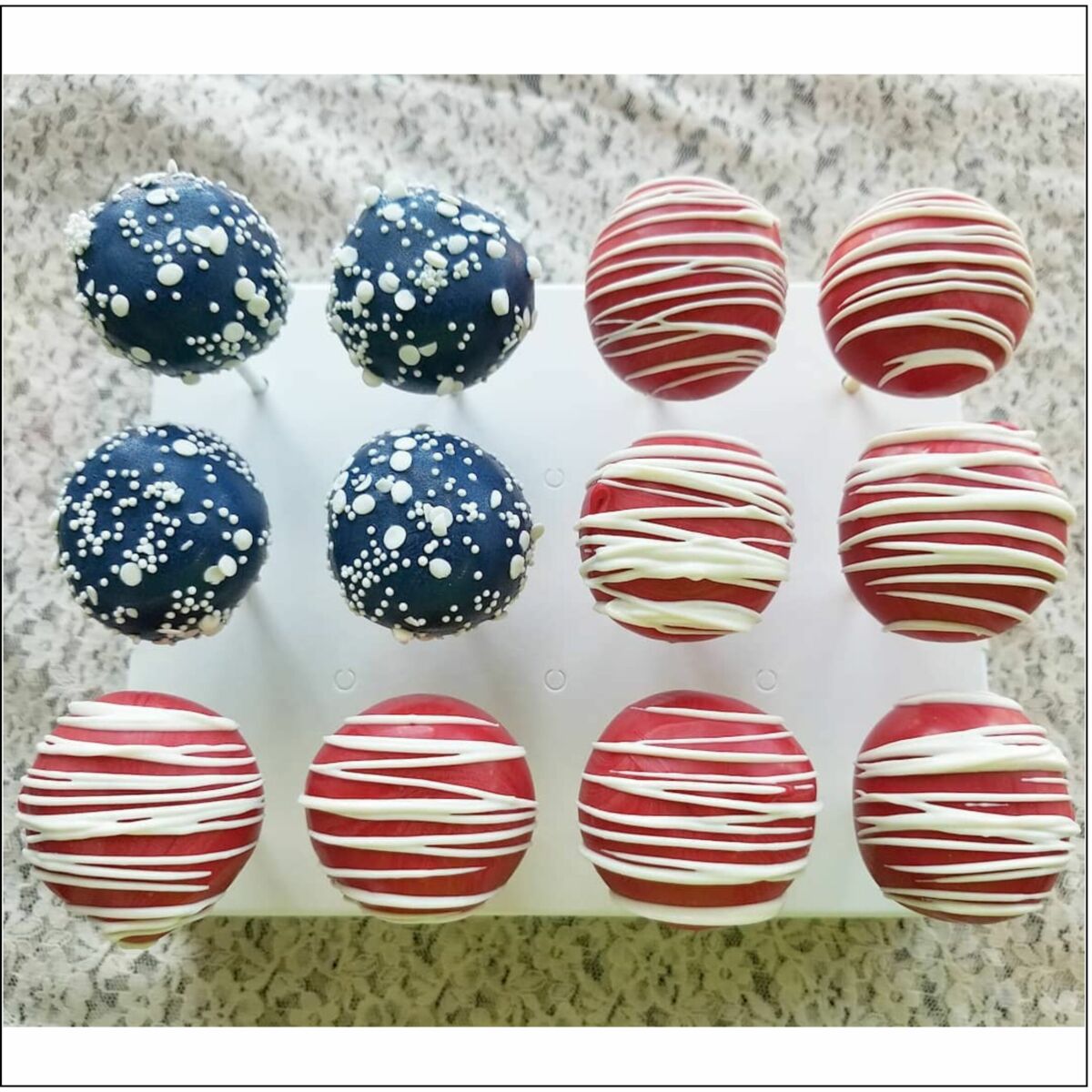 American Flag Cake Pops