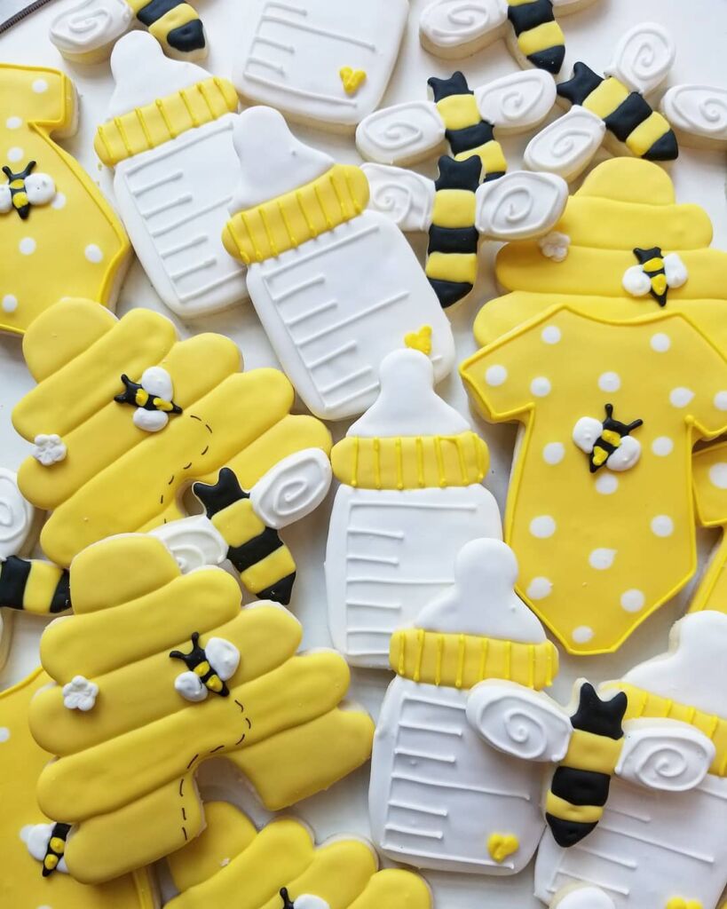 Bee Baby Shower Cookies