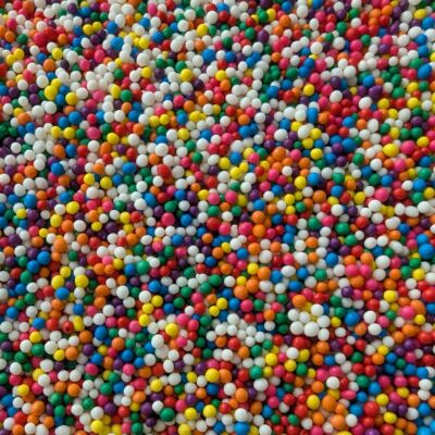 rainbow nonpareils close up
