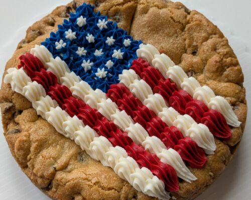 Patriotic Chocolate Chip Cookie Cake