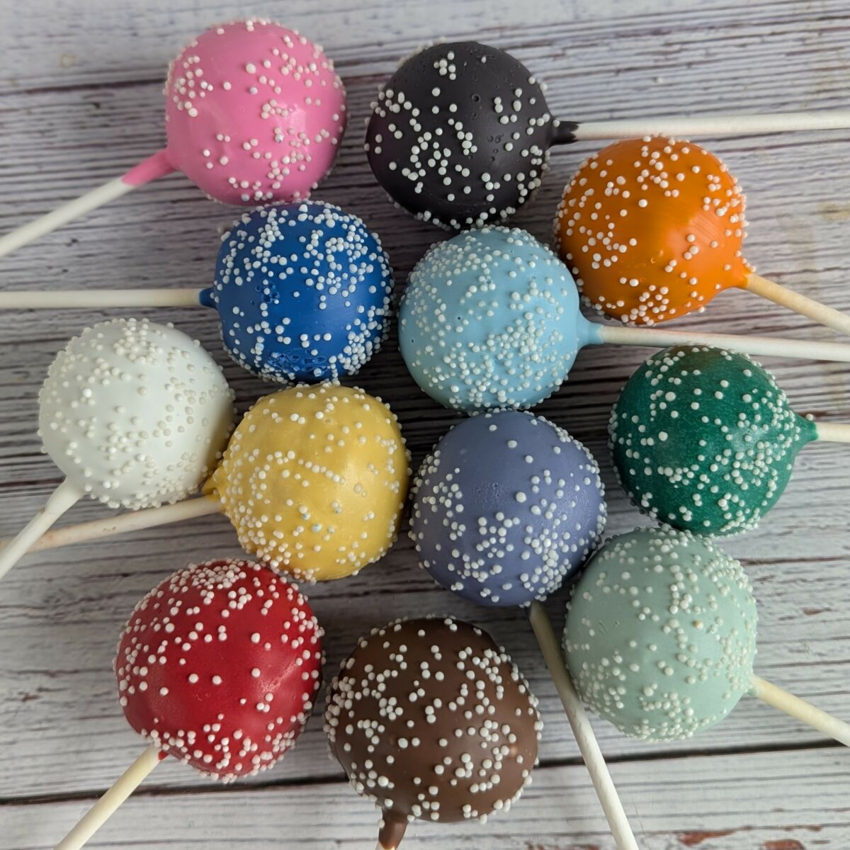 Simple Cake Pops with White Nonpareils 2024